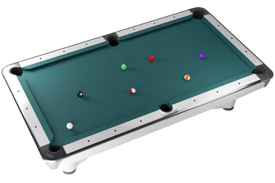 Billardtisch, Pool, Dynamic III, glänzend-weiß, 8 ft. (Fuß), Simonis 760 rot