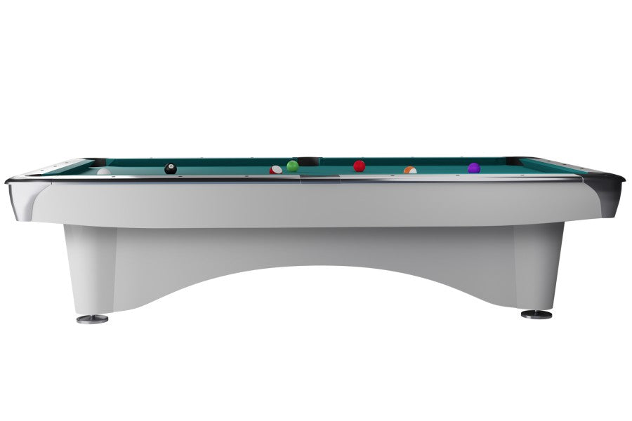 Billardtisch, Pool, Dynamic III, glänzend-weiß, 9 ft. (Fuß), Simonis 760 elektrikblau