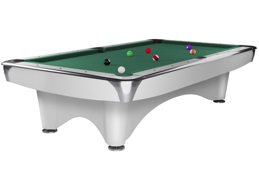 Billardtisch, Pool, Dynamic III, glänzend-weiß, 9 ft. (Fuß), Simonis 860 gelbgrün