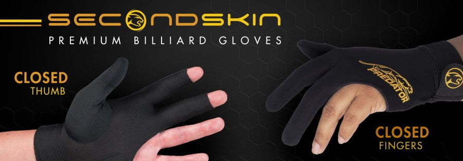 Handschuh, Predator Second Skin, 3-Finger, schwarz-gelb, geschlossener Daumen, für linke Hand, L&XL