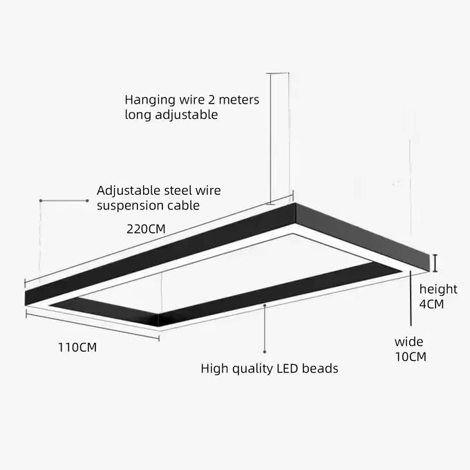 LED Billard Lampe im Alurahmen 9ft.