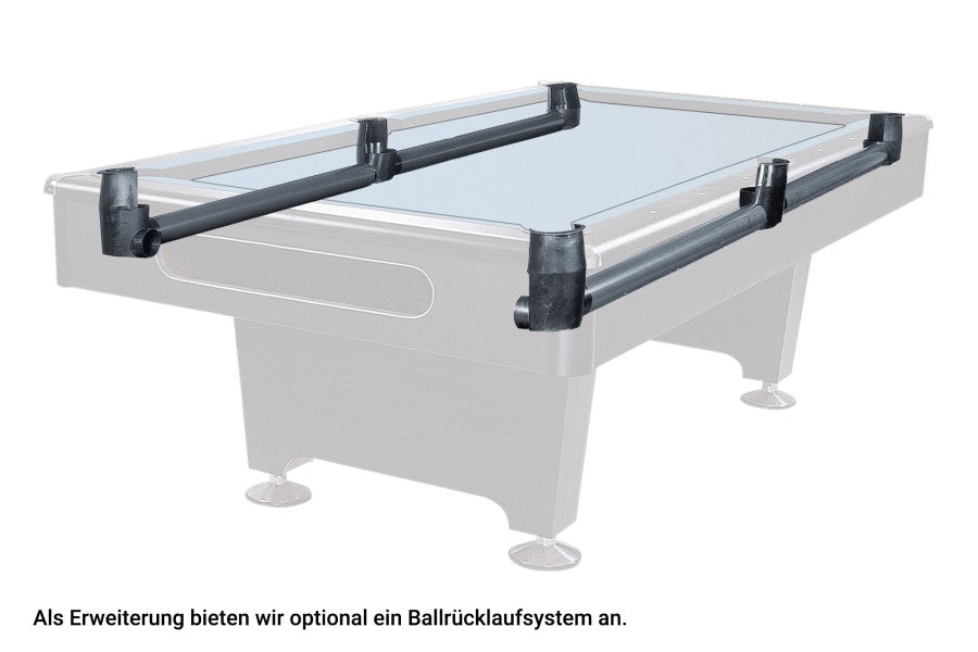Billardtisch, Pool, Eliminator, 8 ft. (Fuß), schwarz, Clubtuch in 4 Farben wählbar (ohne Aufpreis), Clubtuch elektrikblau (ohne Aufpreis)