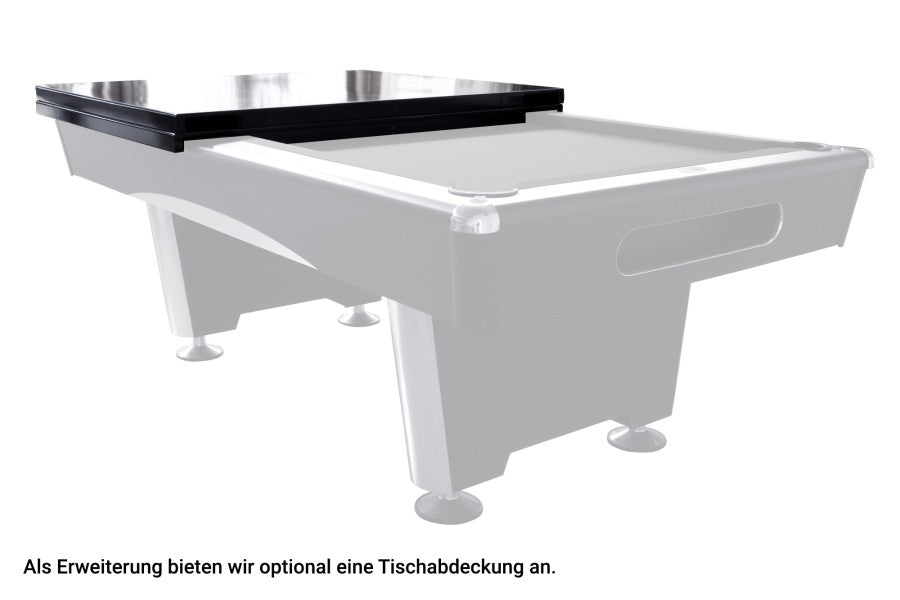 Billardtisch, Pool, Eliminator, 8 ft. (Fuß), schwarz, Clubtuch in 4 Farben wählbar (ohne Aufpreis), Clubtuch grau (ohne Aufpreis)