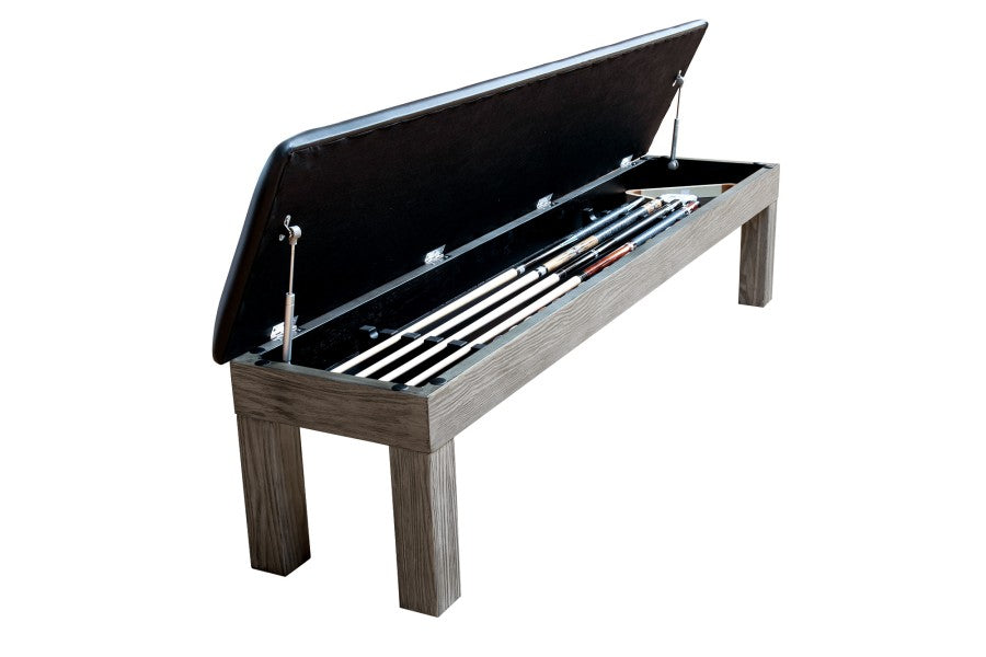 Billardtisch / Esstisch, Pool, Rasson Penelope II, inkl. Abdeckplatte, gebeiztes Holz, 7 ft., Simonis 860 puderblau