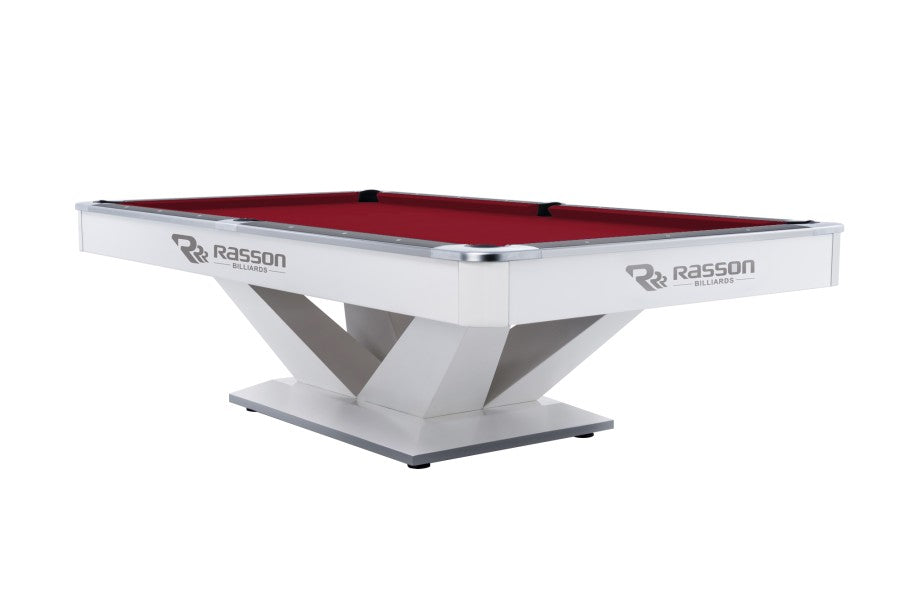 Billardtisch, Pool, Rasson Victory II Plus, weiß, 9 ft., Simonis 760 burgund