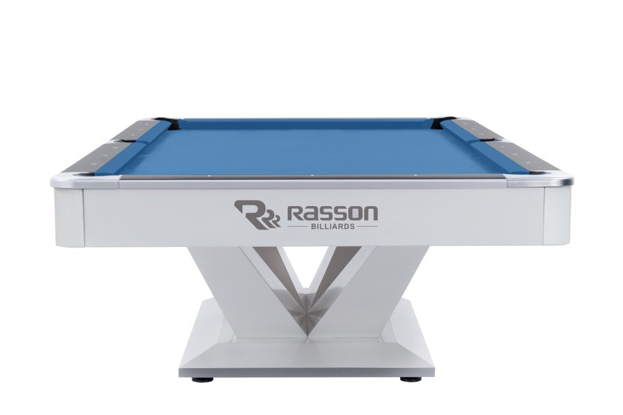 Billardtisch, Pool, Rasson Victory II Plus, weiß, 9 ft., Simonis 760 turnierblau