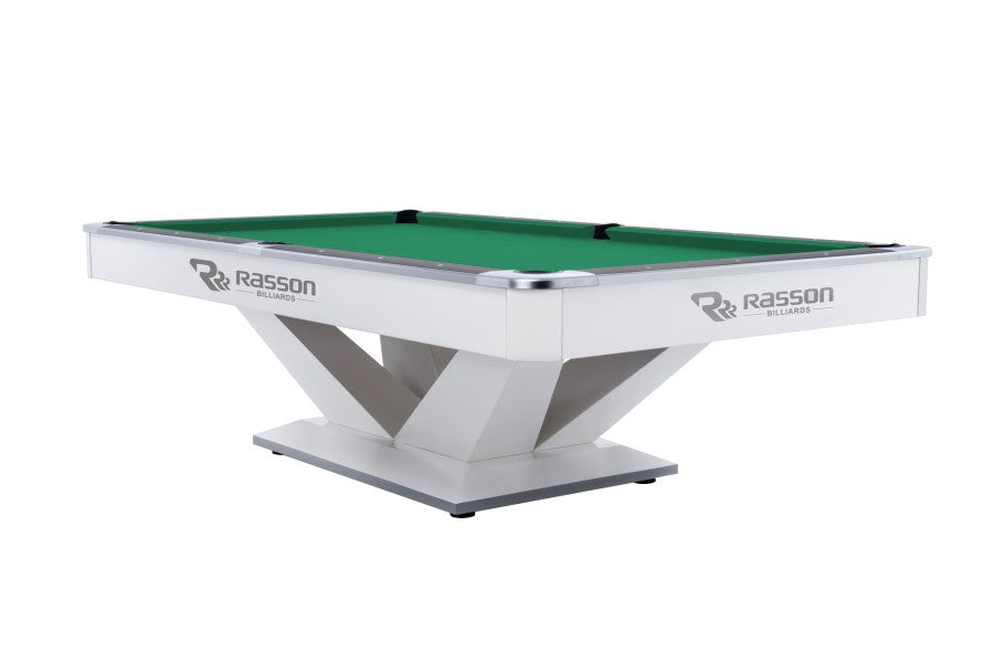 Billardtisch, Pool, Rasson Victory II Plus, weiß, 9 ft., Simonis 760 gelbgrün
