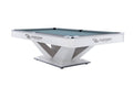 Billardtisch, Pool, Rasson Victory II Plus, weiß, 8 ft., Simonis 860 puderblau