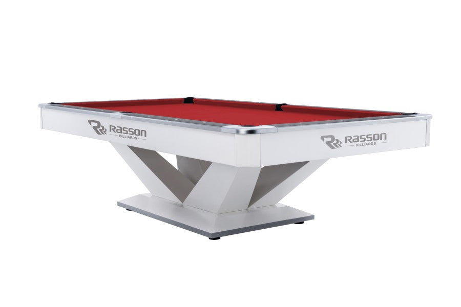 Billardtisch, Pool, Rasson Victory II Plus, weiß, 8 ft., Simonis 860 rot