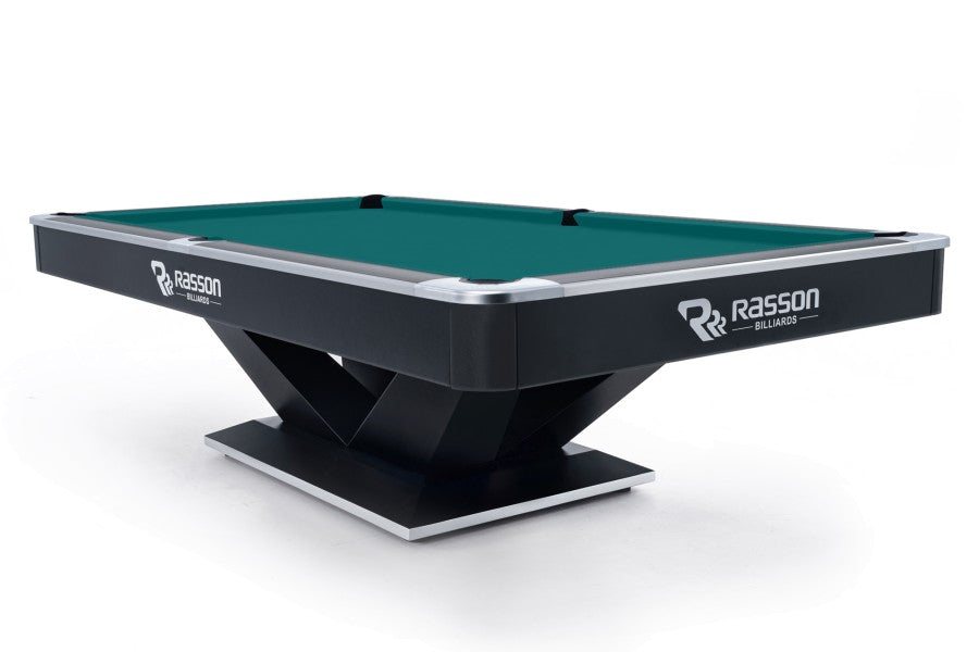 Billardtisch, Pool, Rasson Victory II Plus, 8 ft., schwarz, Ausstellungsstück, Simonis 860 blaugrün