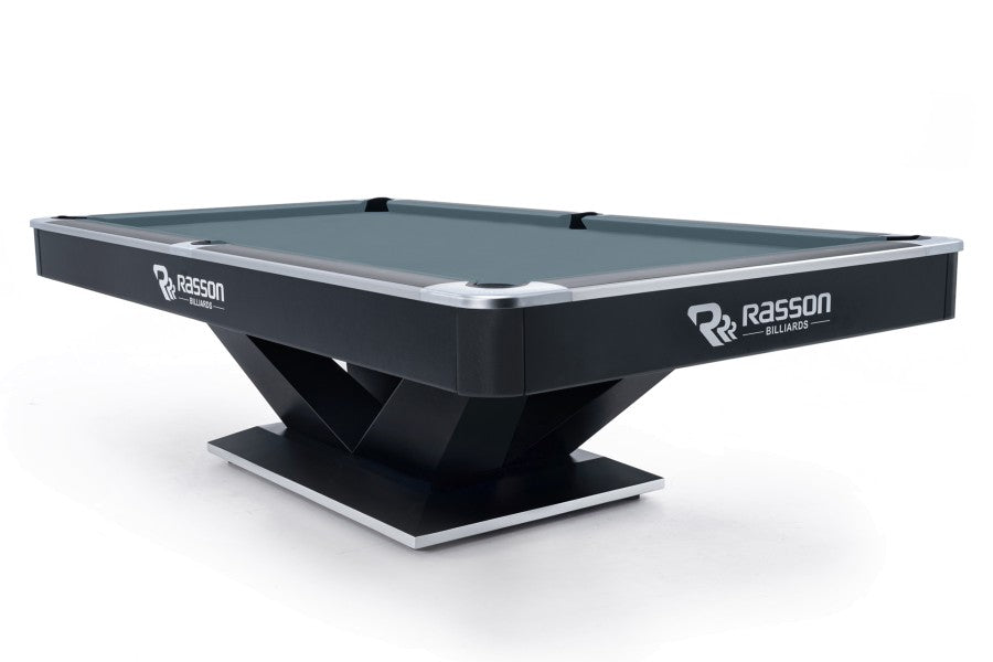Billardtisch, Pool, Rasson Victory II Plus, 8 ft., schwarz, Ausstellungsstück, Simonis 860 puderblau