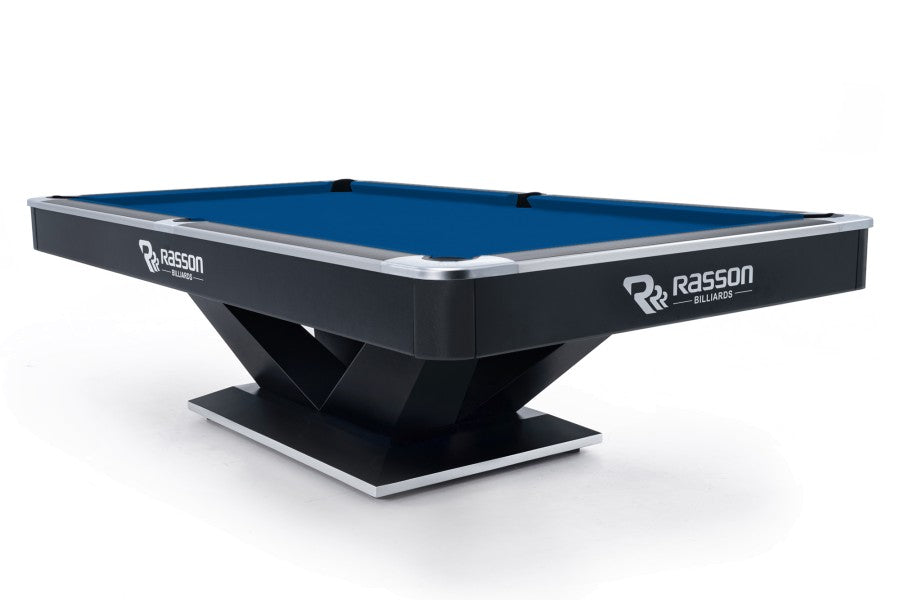 Billardtisch, Pool, Rasson Victory II Plus, 8 ft., schwarz, Ausstellungsstück, Simonis 860 royalblau