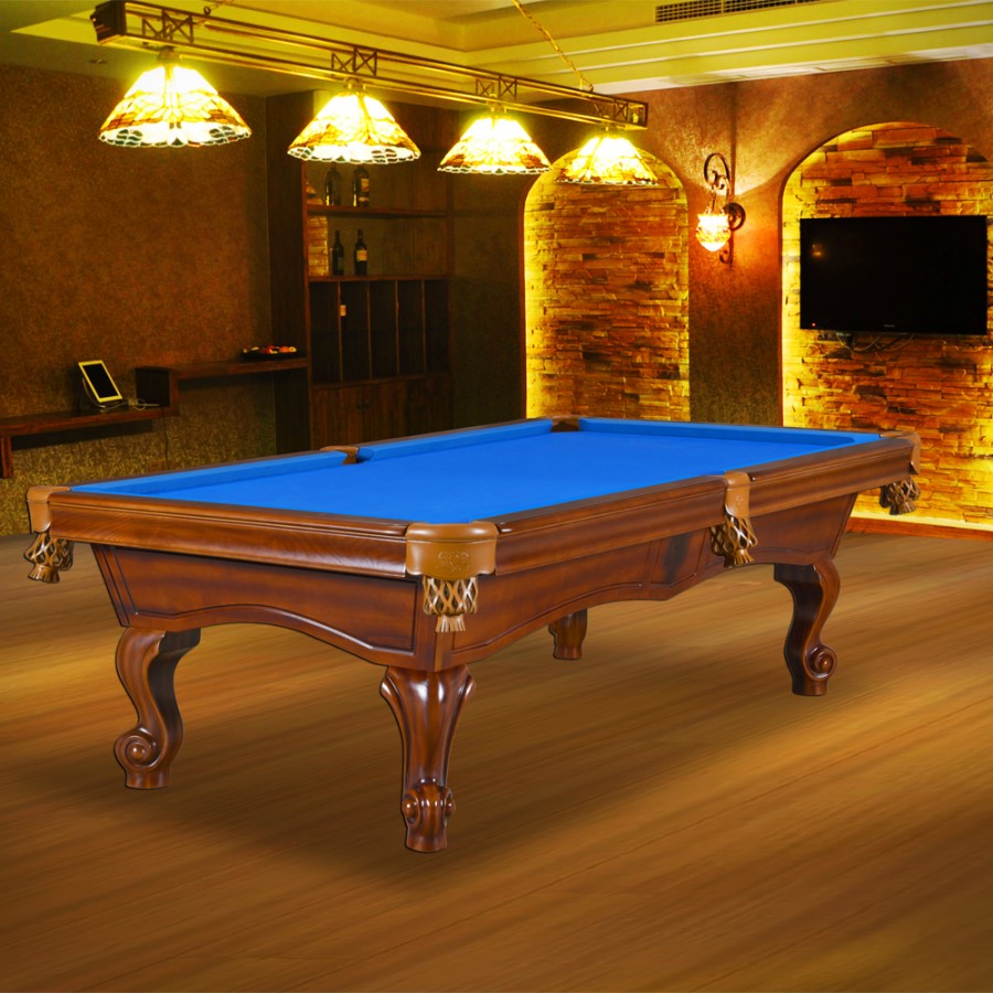 Billardtisch, Pool, York, 8 ft. (Fuß), antikbraun, 8 ft., Simonis 860 elektrikblau