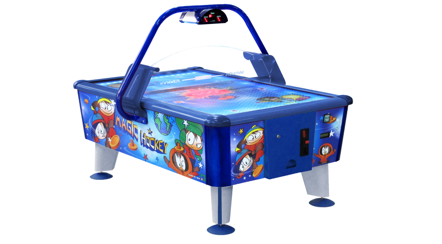 Airhockey, Magic, 163x107 cm, blau/rot/weiß, kommerziell, Mit Münzprüfer