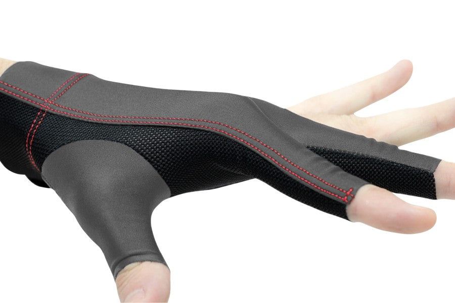 Handschuh, Cuetec Axis, 3-Finger, speed gray, für linke Hand, XL