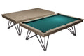 Billardtisch / Esstisch, Pool, Rasson Dauphine, gebeizte Eiche, 7 ft., Simonis 760 blaugrün