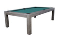 Billardtisch / Esstisch, Pool, Rasson Penelope II, inkl. Abdeckplatte, gebeiztes Holz, 7 ft., Simonis 760 blaugrün