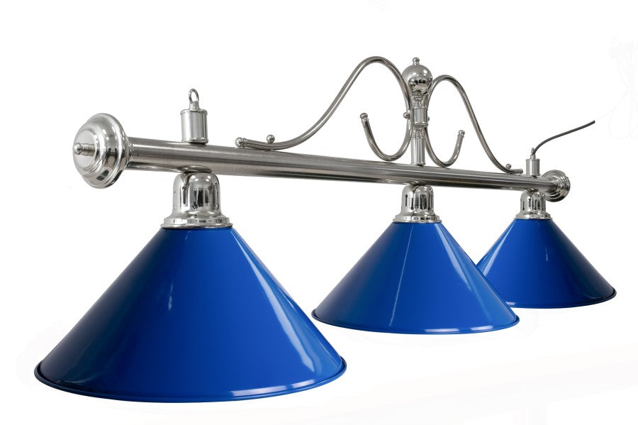Billardlampe, Classic, blau, 3 Schirme, Ø 35 cm, 150 cm