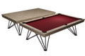 Billardtisch / Esstisch, Pool, Rasson Dauphine, gebeizte Eiche, 7 ft., Clubtuch burgund