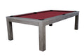 Billardtisch / Esstisch, Pool, Rasson Penelope II, inkl. Abdeckplatte, gebeiztes Holz, 8 ft., Clubtuch burgund
