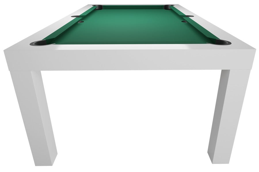 Billardtisch / Esstisch, Pool, Mozart, 7 ft. (Fuß), matt-weiß, Clubtuch gelbgrün