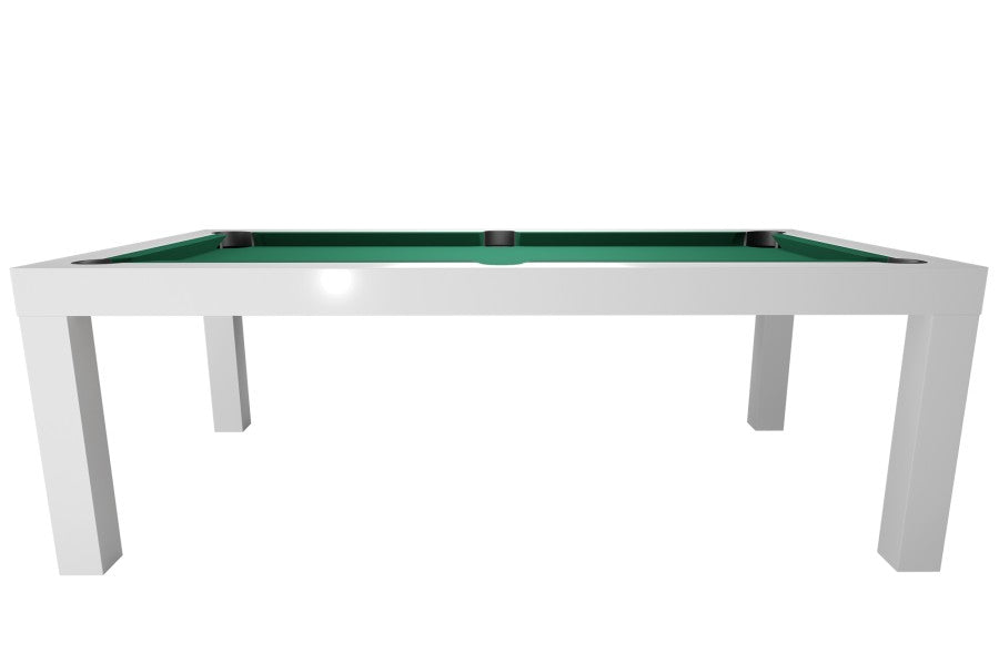 Billardtisch / Esstisch, Pool, Mozart, 7 ft. (Fuß), matt-weiß, Clubtuch gelbgrün