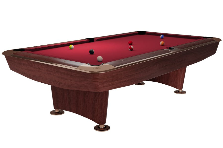 Billardtisch, Pool, Dynamic II, 9 ft. (Fuß), braun, Simonis 860 rot