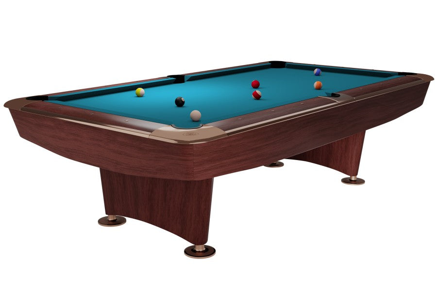 Billardtisch, Pool, Dynamic II, 9 ft. (Fuß), braun, Simonis 760 turnierblau