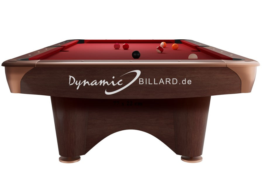 Billardtisch "Dynamic III", 9', braun, Pool, gebraucht, Simonis 760 gelbgrün