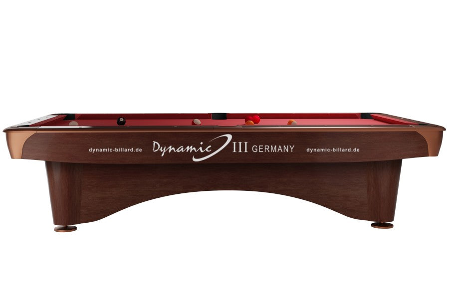 Billardtisch "Dynamic III", 9', braun, Pool, gebraucht, Simonis 760 rot