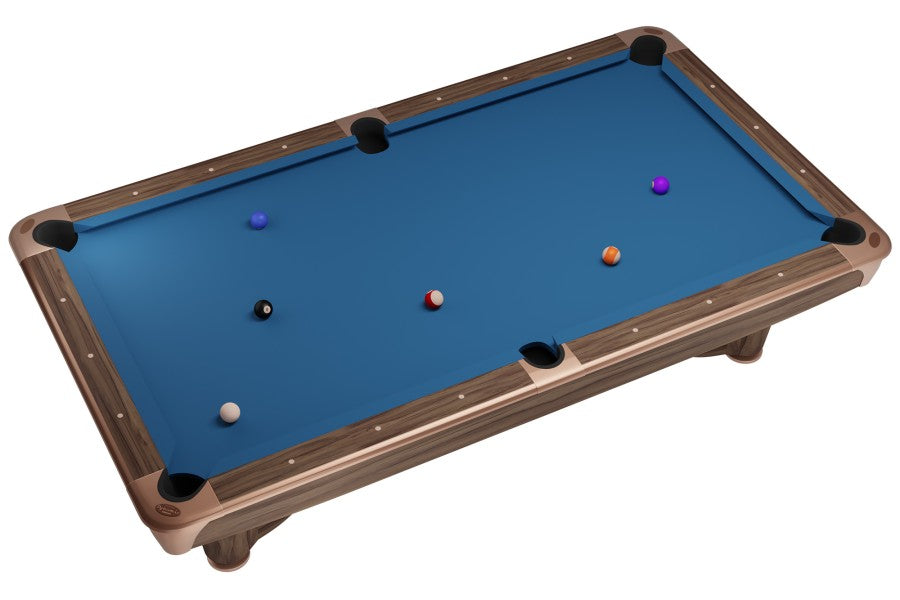 Billardtisch, Pool, Dynamic III, 9 ft. (Fuß), modern-braun, gebraucht, Simonis 860 royalblau