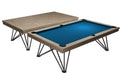 Billardtisch / Esstisch, Pool, Rasson Dauphine, gebeizte Eiche, 7 ft., Simonis 760 gelbgrün
