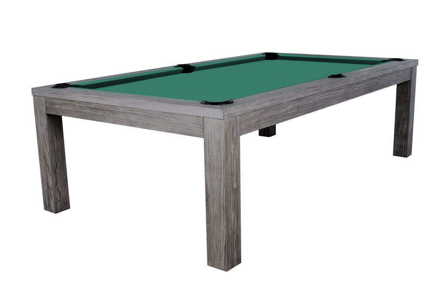 Billardtisch / Esstisch, Pool, Rasson Penelope II, inkl. Abdeckplatte, gebeiztes Holz, 7 ft., Simonis 860 gelbgrün
