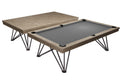 Billardtisch / Esstisch, Pool, Rasson Dauphine, gebeizte Eiche, 7 ft., Clubtuch grau