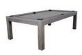 Billardtisch / Esstisch, Pool, Rasson Penelope II, inkl. Abdeckplatte, gebeiztes Holz, 8 ft., Clubtuch grau