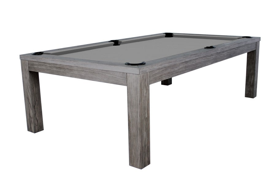 Billardtisch / Esstisch, Pool, Rasson Penelope II, inkl. Abdeckplatte, gebeiztes Holz, 8 ft., Clubtuch grau