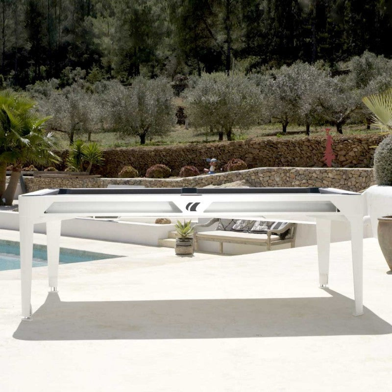 Billardtisch, Pool, Cornilleau Hyphen Outdoor, 7 ft. (Fuß), weiß, Spielfläche: Hellgrau, Taschen: Meergrün