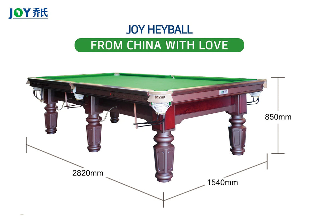 JOY Heyball Q3+ Billardtisch Coffee Brown – Profi-Tisch mit Schieferplatte & Ahornholz-Banden