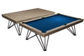 Billardtisch / Esstisch, Pool, Rasson Dauphine, gebeizte Eiche, 7 ft., Simonis 760 royalblau