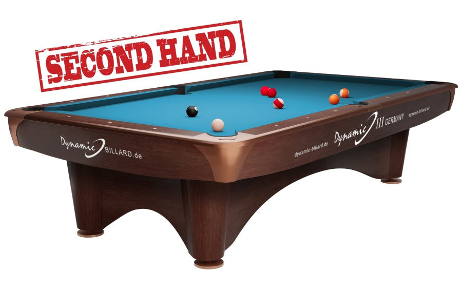Billardtisch "Dynamic III", 9', braun, Pool, gebraucht, Simonis 860 turnierblau