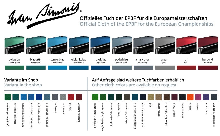Billard-Tuch Simonis 860 HR, 198 cm, turnierblau