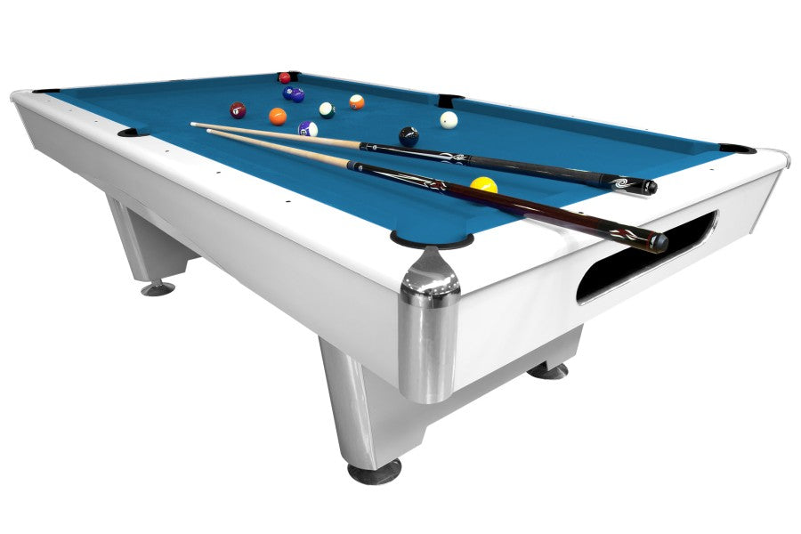 Billardtisch, Pool, Triumph, matt-weiß, 8 ft., Clubtuch royalblau