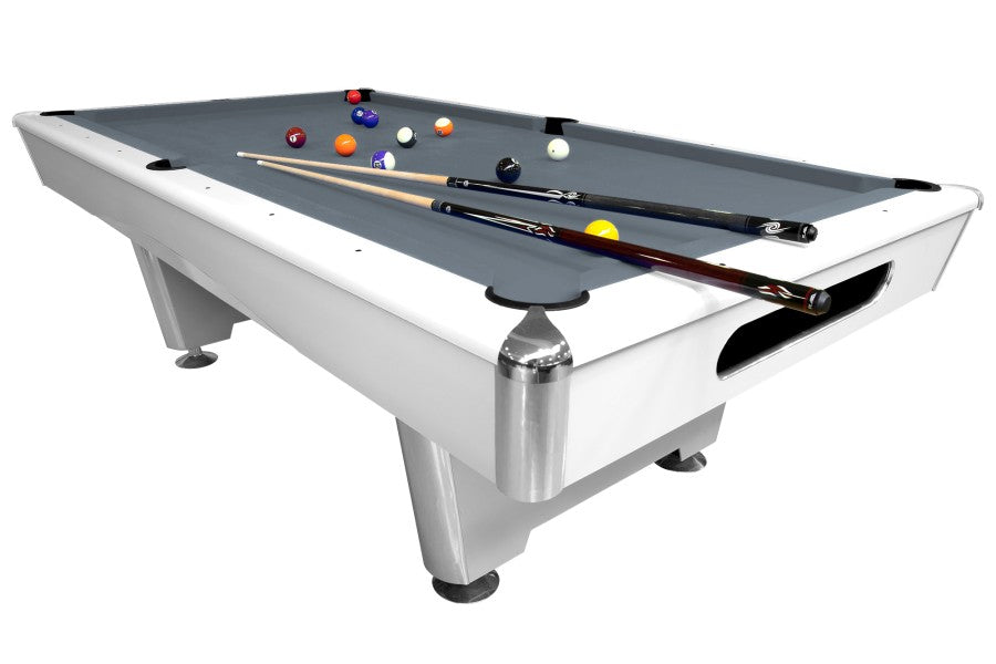 Billardtisch, Pool, Triumph Plus, matt-weiß, 7 ft., Simonis 760 puderblau