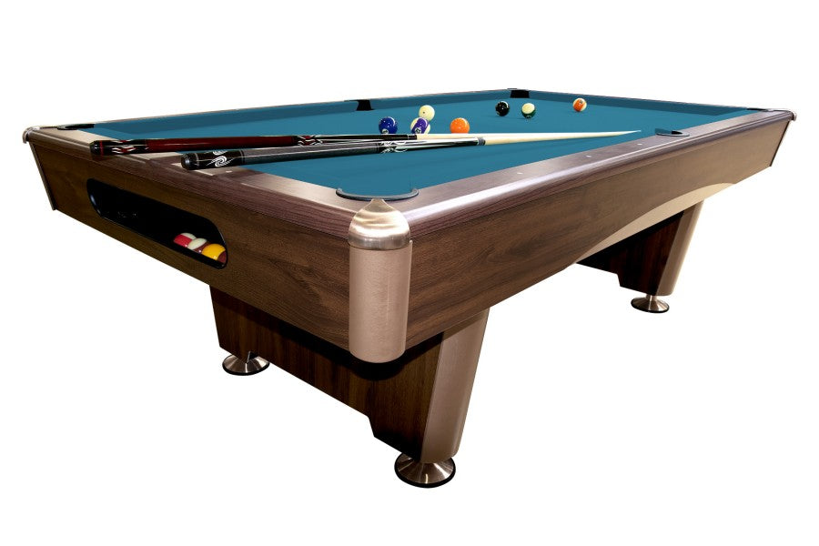 Billardtisch, Pool, Triumph, braun, 7 ft, Simonis 860 elektrikblau