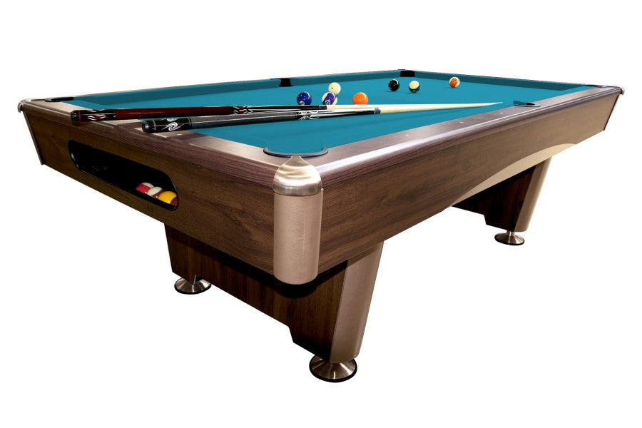Billardtisch, Pool, Triumph Plus, braun, 7 ft., Simonis 760 turnierblau