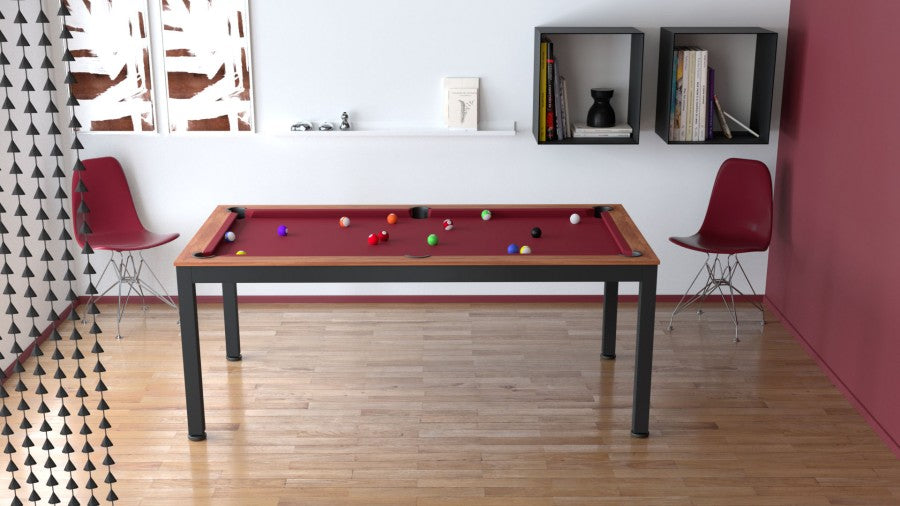 Billardtisch / Esstisch, Pool, Vancouver II, 7 ft. (Fuß), schwarz/braun, Clubtuch