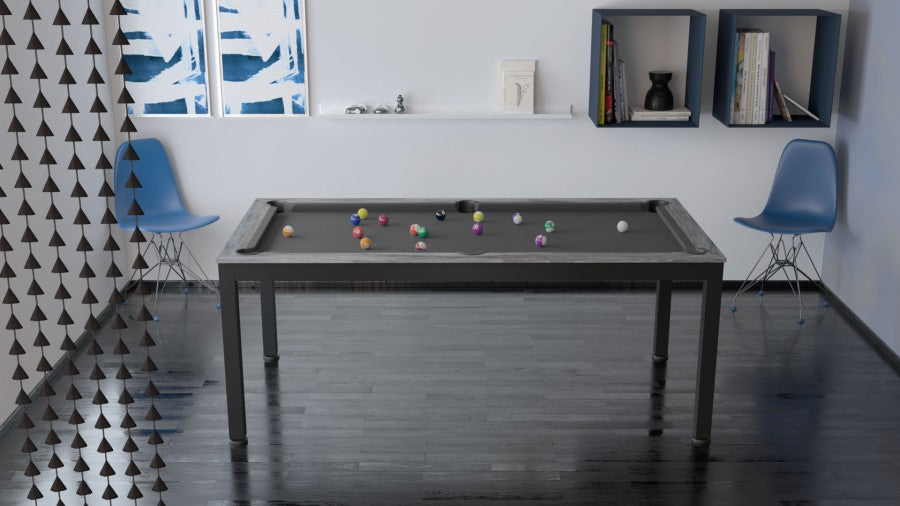Billardtisch / Esstisch, Pool, Vancouver II, 7 ft. (Fuß), schwarz/grau, Clubtuch