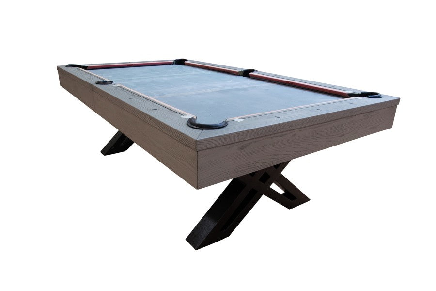 Billardtisch, Pool, X-Con, 8 ft. (Fuß), graue Eiche, Simonis 760 royalblau